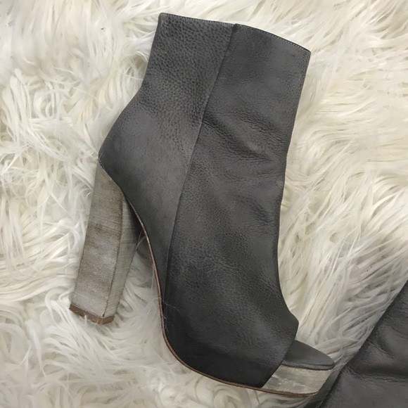 Allsaints grey peep toe leather booties Euro 39 - Picture 3 of 8